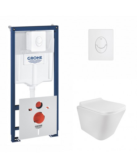 Набор инсталляция 4 в 1 Grohe Rapid SL 38722001 + унитаз с сиденьем Qtap Tern QT1733052ERW