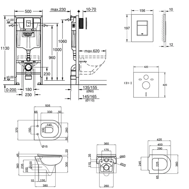 Набор инсталляция 5 в 1 Grohe Rapid SL 38827000 + унитаз с сиденьем Qtap Lark QT0331159W 2 Набор инсталляция 5 в 1 Grohe Rapid SL 38827000 + унитаз с сиденьем Qtap Lark QT0331159W 2