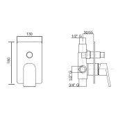 Змішувач прихованого монтажу для душу Bianchi Fly INDFLY2010073CRM для двох споживачів Змішувач прихованого монтажу для душу Bianchi Fly INDFLY2010073CRM для двох споживачів