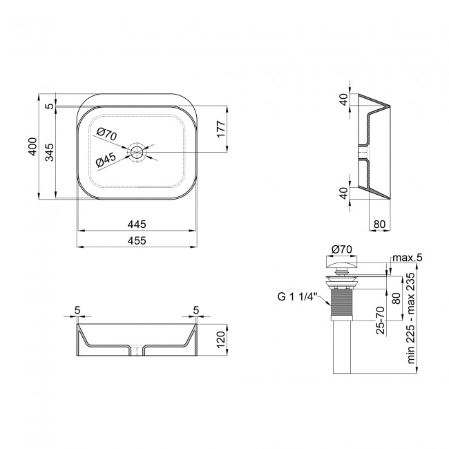 Раковина-чаша Qtap Scorpio 450х390х120 White с донным клапаном QT14112242W