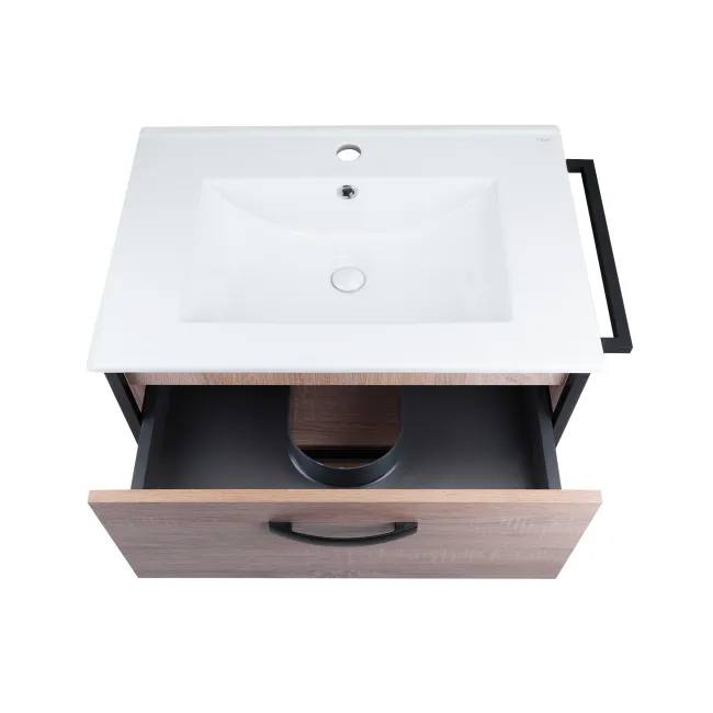 Комплект Qtap Taurus 800х580х437 Whitish oak тумба підвісна + раковина урізна