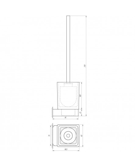 Ершик напольный TOPAZ TKB 8329-BL