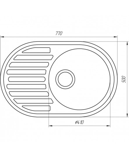 Гранитная мойка Globus Lux OHARA графит 770х500мм-А0001