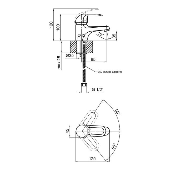 Змішувач для раковини Lidz (CRM) Premiera 41 001 2
