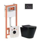 Набір Qtap інсталяція 4 в 1 з панеллю змиву Nest (QT0133M425 + QT0111M11V1146MB) + унітаз з сидінням Scorpio QT1433053ERMB Набір Qtap інсталяція 4 в 1 з панеллю змиву Nest (QT0133M425 + QT0111M11V1146MB) + унітаз з сидінням Scorpio QT1433053ERMB