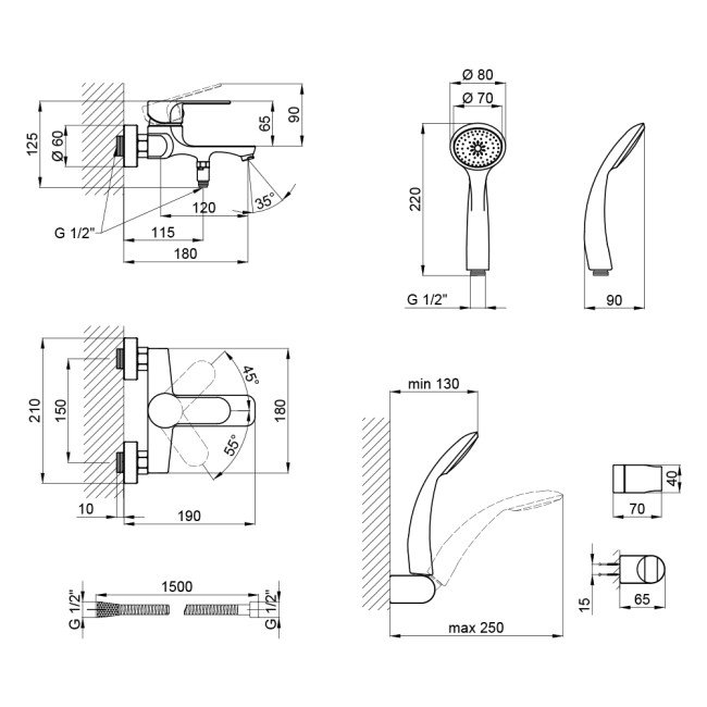 Змішувач для ванни Qtap Astra CRM 006 New 2