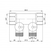 Колектор Icma 3/4" 2 виходи №228