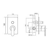 Змішувач прихованого монтажу для душу Bianchi Heaven INDHEV2010CRM для двох споживачів Змішувач прихованого монтажу для душу Bianchi Heaven INDHEV2010CRM для двох споживачів