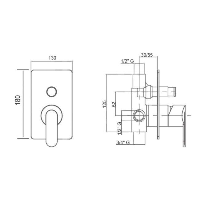 Змішувач прихованого монтажу для душу Bianchi Heaven INDHEV2010CRM для двох споживачів 2