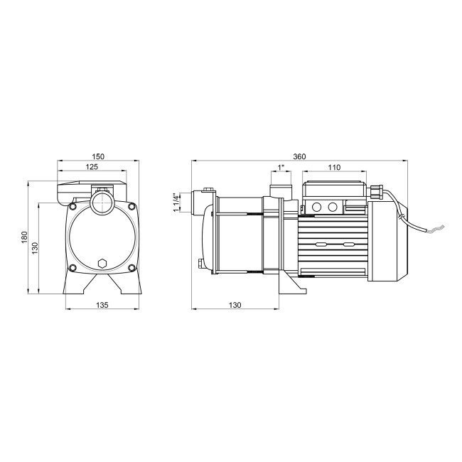 Насос відцентровий багатоступінчастий Womar MH 120 2M 0,7 кВт 2