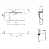 Раковина Qtap Albatross 5C 800х480х210 White з донним клапаном QT01115080CW