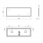 Зеркало Qtap Tern 1400х500 с LED-подсветкой QT1778142750140W