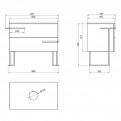 Тумба підлогова Qtap Taurus 800х616х437 White/Whitish oak зі стільницею QT2480TNT803WWO