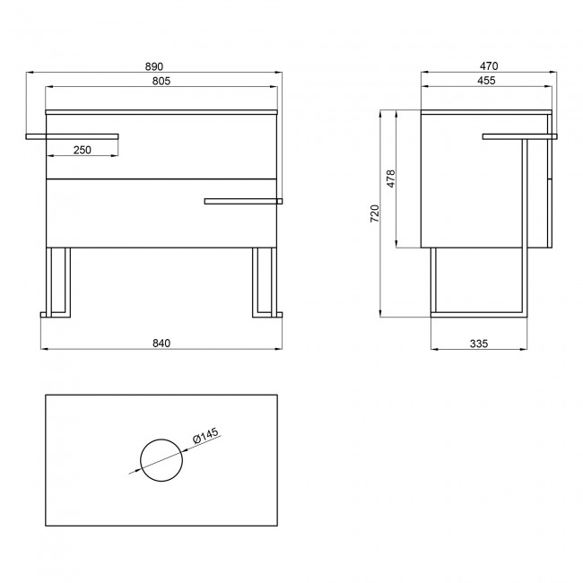 Тумба підлогова Qtap Taurus 800х616х437 White/Whitish oak зі стільницею QT2480TNT803WWO