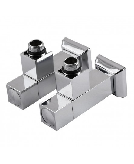 Набор Угловой кран полуоборотный с американкой SOLOMON LUX 1/2" CUBE CHROM 8888 (2шт.)