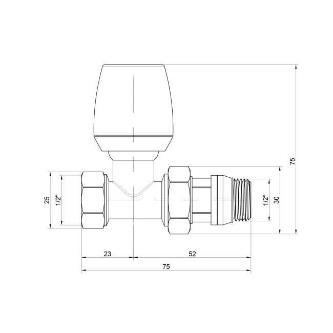 Кран радиаторный Icma 1/2" с антипротечкой прямой без ручки №1121 2 Кран радиаторный Icma 1/2" с антипротечкой прямой без ручки №1121 2