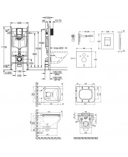 Набір інсталяція 4 в 1 Grohe Rapid SL 3884000G + унітаз з сидінням Qtap Cardinal QT0433C660HW