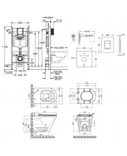 Набор инсталляция 4 в 1 Grohe Rapid SL 3884000G + унитаз с сиденьем Qtap Scorpio QT1433053ERMB