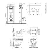 Набір Qtap інсталяція 4 в 1 з панеллю змиву Nest (QT0133M425 + QT0111M11V1146MB) + унітаз з сидінням Scorpio QT1433053ERMB Набір Qtap інсталяція 4 в 1 з панеллю змиву Nest (QT0133M425 + QT0111M11V1146MB) + унітаз з сидінням Scorpio QT1433053ERMB