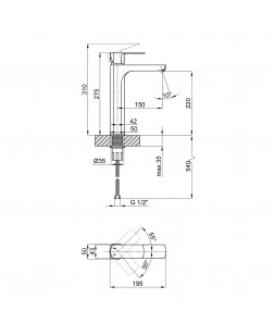 Змішувач для раковини Qtap Lipno 1023H101C