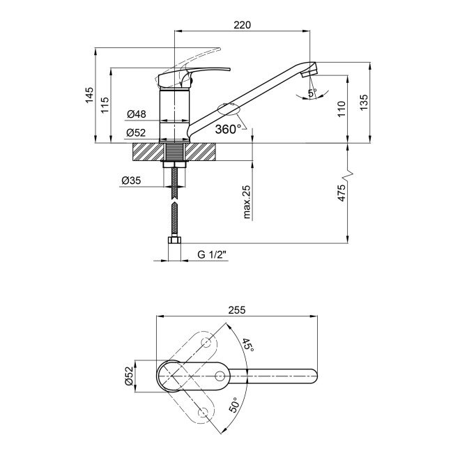 Смеситель для кухни Qtap Mars СRM 003 2