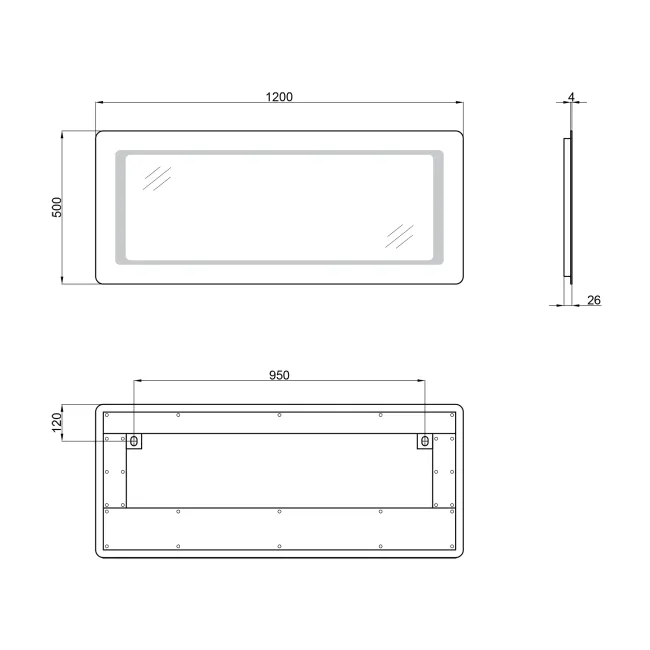 Дзеркало Qtap Leo 1200х500 з LED-підсвічуванням QT117814276080W 2 Дзеркало Qtap Leo 1200х500 з LED-підсвічуванням QT117814276080W 2