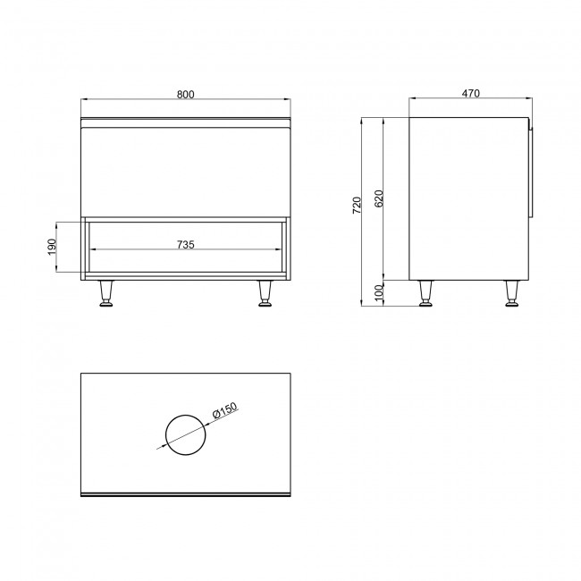 Тумба підлогова Qtap Robin 800х616х437 Graphite/Whitish oak зі стільницею QT1380TNН8002GWO