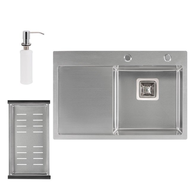 Набор 3 в 1 Qtap кухонная мойка DK6845R 3.0/1.2 мм Satin + сушилка + дозатор для моющего средства Набор 3 в 1 Qtap кухонная мойка DK6845R 3.0/1.2 мм Satin + сушилка + дозатор для моющего средства