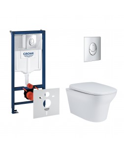 Набор инсталляция 4 в 1 Grohe Rapid SL 38721001 + унитаз с сиденьем Qtap Gemini QT25332614EW