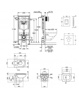 Набор инсталляция 4 в 1 Grohe Rapid SL 38772001 + унитаз з сиденьем Qtap Lark QT0331159W