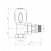 Кран радіаторний Icma 1/2" з антипротіканням кутовий №1124