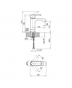 Смеситель для раковины Qtap Zelnava 1050101G