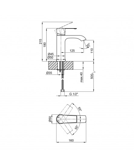 Смеситель для раковины Qtap Zelnava 1050101G