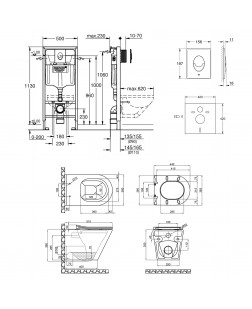 Набор инсталляция 4 в 1 Grohe Rapid SL 38722001 + унитаз с сиденьем Qtap Scorpio QT1433053ERMB