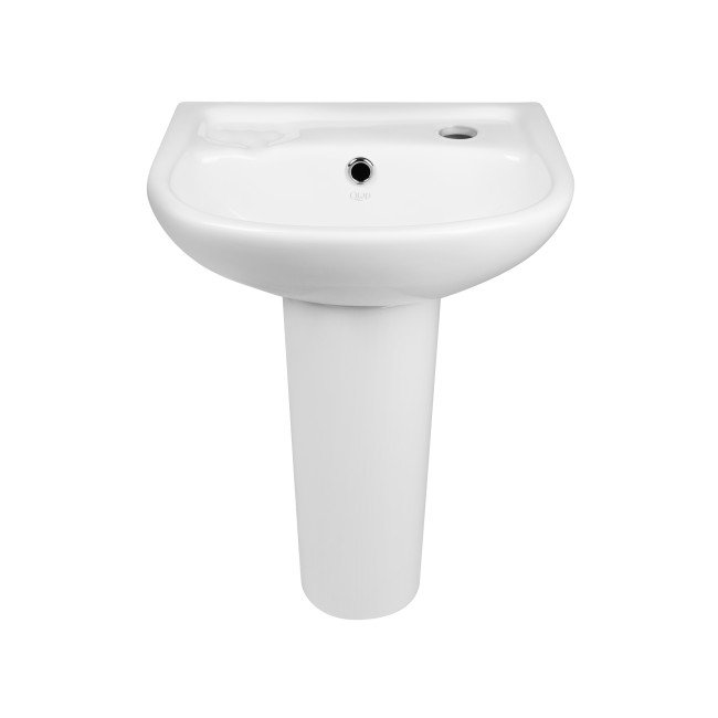 Раковина напольная с пьедесталом детская Qtap Baby 375x305x520 White с донным клапаном QT2311LP304BW Раковина напольная с пьедесталом детская Qtap Baby 375x305x520 White с донным клапаном QT2311LP304BW
