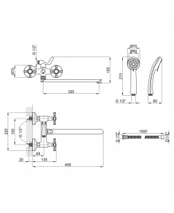 Змішувач для ванни Qtap Liberty ANT 140