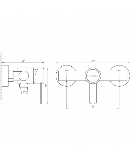 Змішувач для душу Globus Lux WIEN SBT2-105