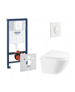 Набор инсталляция 4 в 1 Grohe Rapid SL 38722001 + унитаз с сиденьем Qtap Robin QT1333046ERW