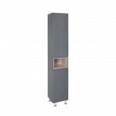 Пенал напольный Qtap Robin 350х1950х316 Graphite/Whitish oak QT1376PN1652RGWO