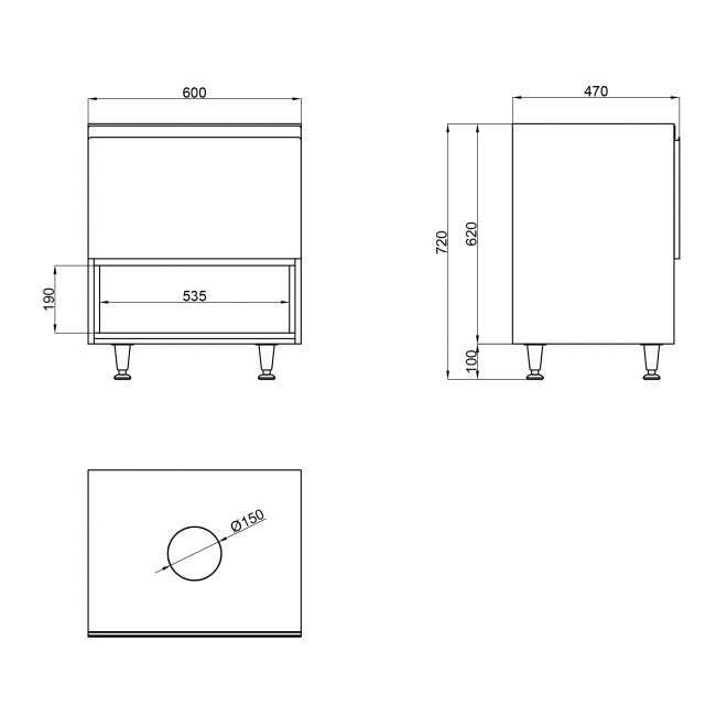 Тумба напольная Qtap Robin 600х616х437 Graphite/Whitish oak со столешницей QT1380TNН6002GWO