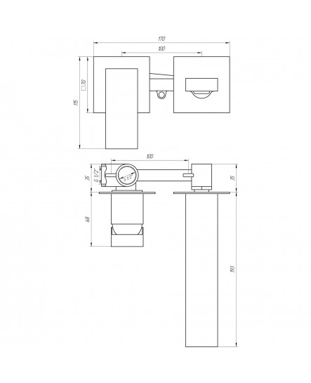 Смеситель для умывальника TOPAZ ODISS TO 18235-H66-BL