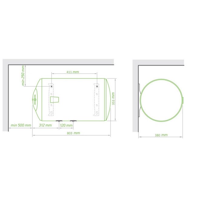 Водонагрівач Tesy Bilight Slim 50 л, мокрий ТЕН 2,0 кВт (GCHL503520B12TSR) 300389 2