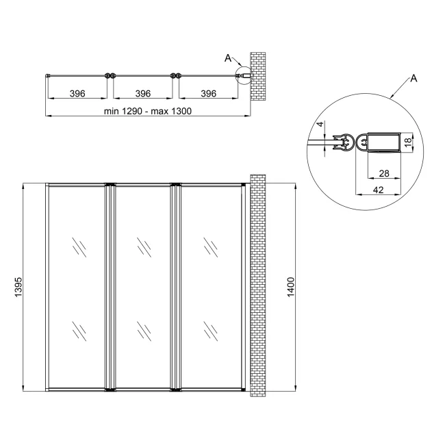 Штора на ванну Qtap Gemini WHI401314RP4 стекло Pear 4 мм, 130x140 см 2 Штора на ванну Qtap Gemini WHI401314RP4 стекло Pear 4 мм, 130x140 см 2