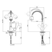 Змішувач для кухні Lidz (CRM) 20 38 014 04 з рефлекторним виливом
