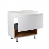 Тумба напольная Qtap Robin 600х616х437 White/Whitish oak со столешницей QT1380TNН6001WWO