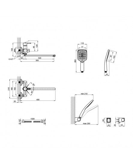 Смеситель для ванны Qtap Grand WCR 005