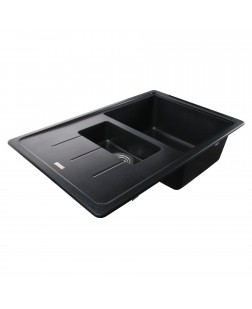 Гранітна мийка Globus Lux IZEO чорний металiк 780x500мм-А0001
