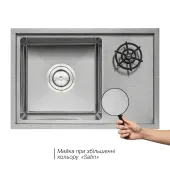 Кухонная мойка с крышкой и омывателем Qtap DC5638 3.0/1.2 мм Satin (QTDC56383012)