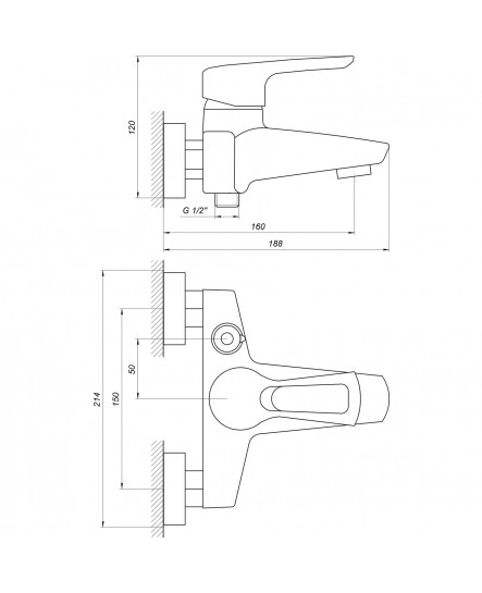 Змішувач для ванни Globus Lux SEVA GLSV-0102N