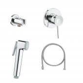 Комплект інсталяція Grohe Rapid SL 38772001 + унітаз з сидінням Qtap Jay QT07335176W + набір для гігієнічного душу зі змішувачем Grohe BauClassic 111048